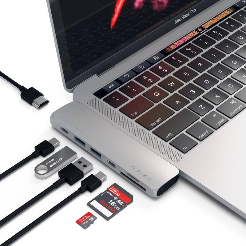 USB Hub Satechi USB-C PRO Hub stříbrný