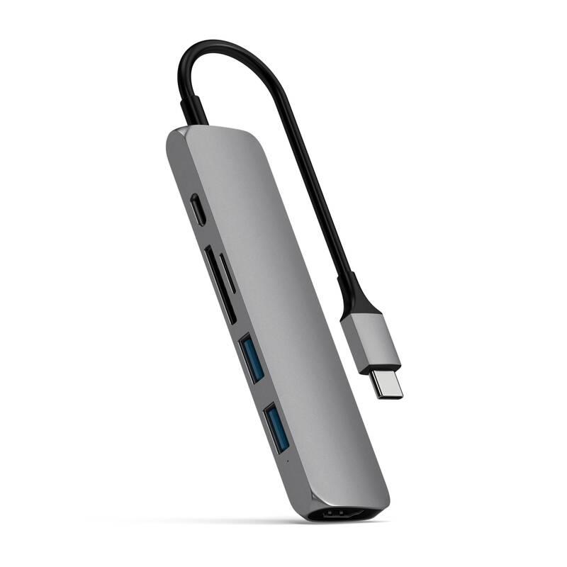 USB Hub Satechi USB-C Slim Multimedia Adapter V2 šedá, USB, Hub, Satechi, USB-C, Slim, Multimedia, Adapter, V2, šedá