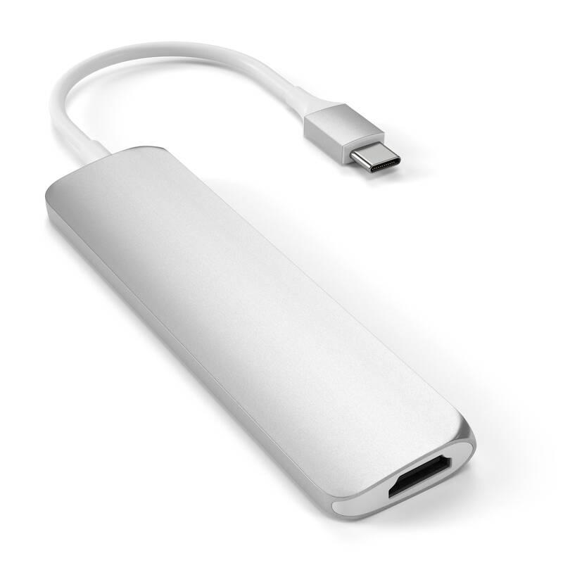 USB Hub Satechi USB-C Slim Multimedia Adapter V2 stříbrná, USB, Hub, Satechi, USB-C, Slim, Multimedia, Adapter, V2, stříbrná