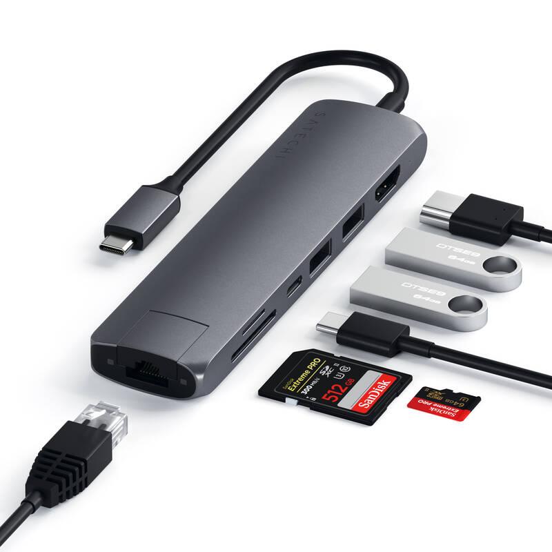 USB Hub Satechi USB-C Slim Multiport šedý