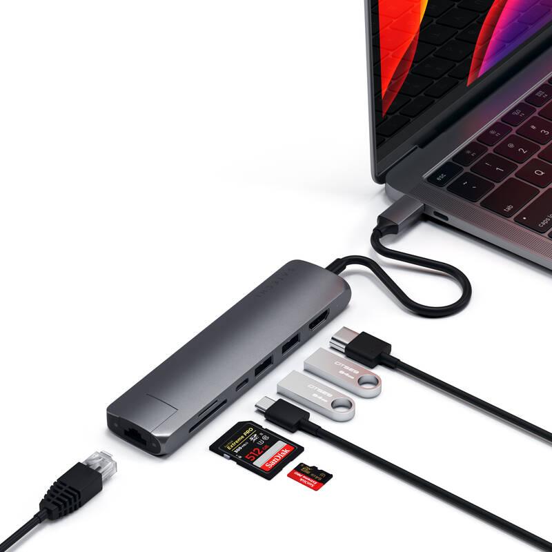 USB Hub Satechi USB-C Slim Multiport šedý