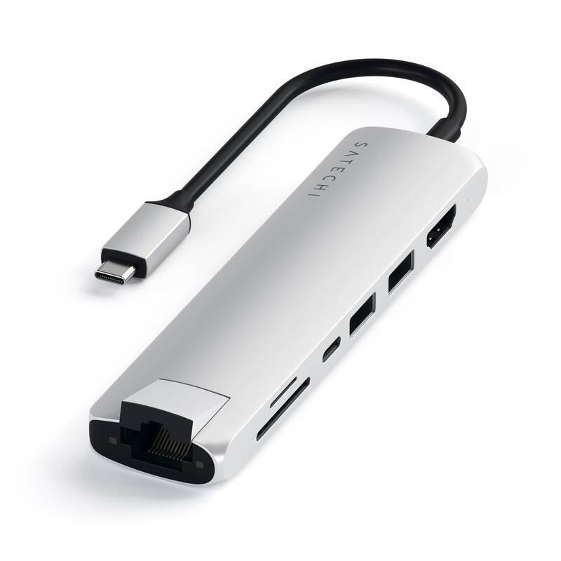 USB Hub Satechi USB-C Slim Multiport stříbrný