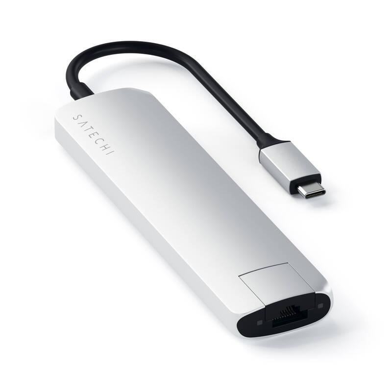 USB Hub Satechi USB-C Slim Multiport stříbrný