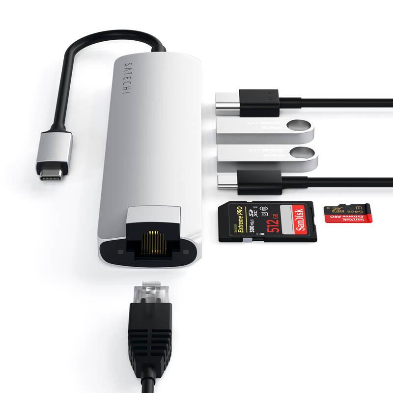 USB Hub Satechi USB-C Slim Multiport stříbrný
