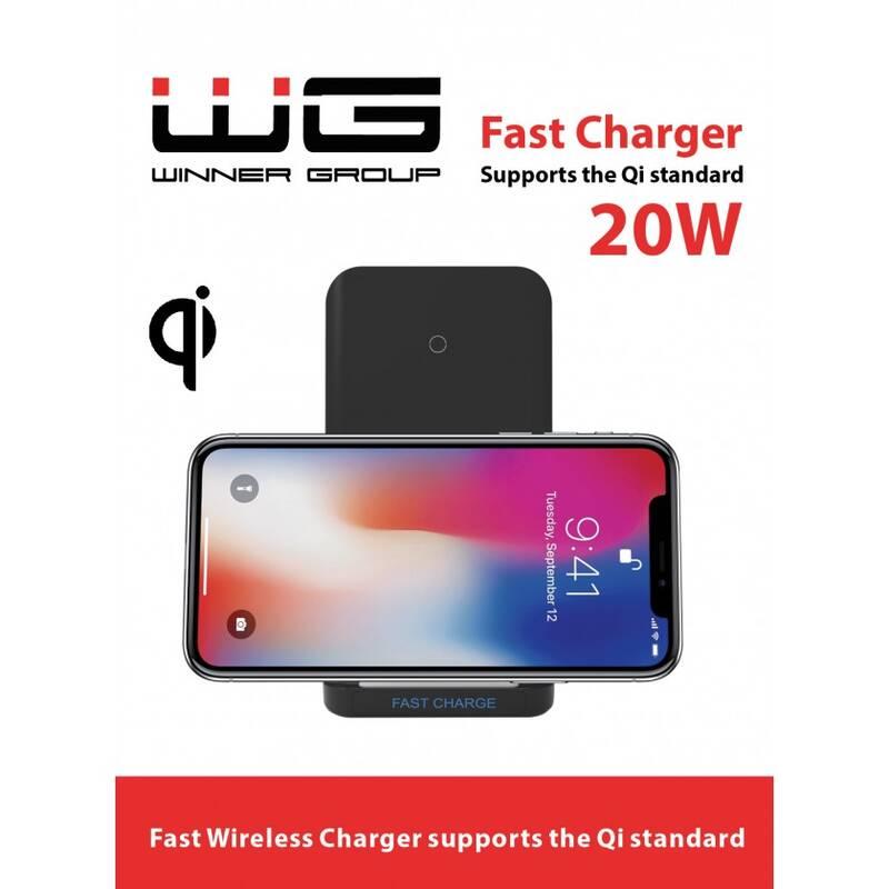 Bezdrátová nabíječka WG Fast Charger 20W černá
