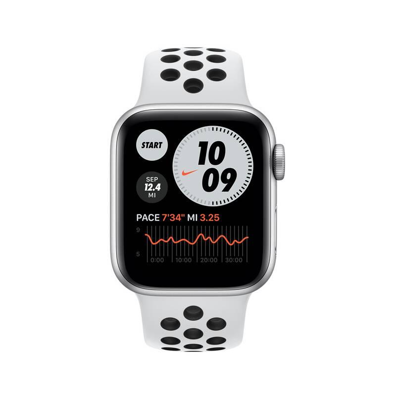 Chytré hodinky Apple Watch Nike Series 6 GPS Cellular, 44mm pouzdro ze stříbrného hliníku - platinový černý sportovní řemínek Nike, Chytré, hodinky, Apple, Watch, Nike, Series, 6, GPS, Cellular, 44mm, pouzdro, ze, stříbrného, hliníku, platinový, černý, sportovní, řemínek, Nike