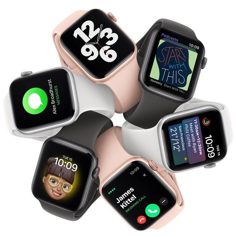 Chytré hodinky Apple Watch SE GPS Cellular, 40mm pouzdro z vesmírně šedého hliníku - černý sportovní náramek