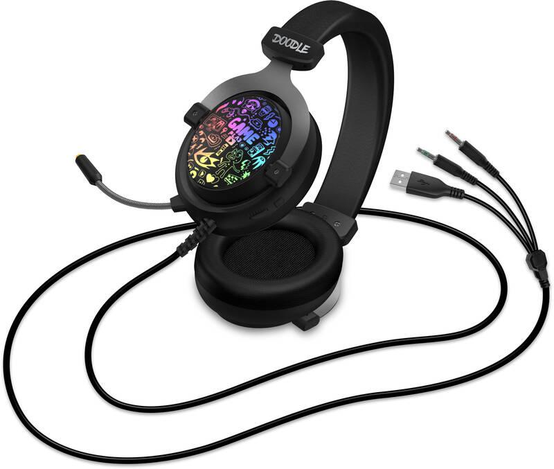 Headset Connect IT Doodle RGB černý