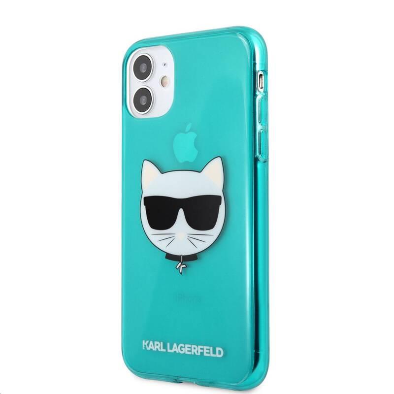 Kryt na mobil Karl Lagerfeld Choupette Head na Apple iPhone 11 modrý