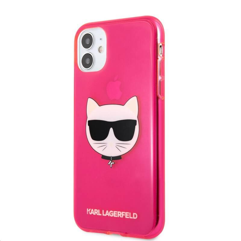 Kryt na mobil Karl Lagerfeld Choupette Head na Apple iPhone 11 růžový