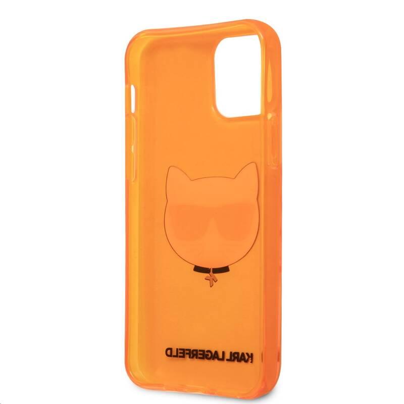 Kryt na mobil Karl Lagerfeld Choupette Head na Apple iPhone 12 12 Pro oranžový