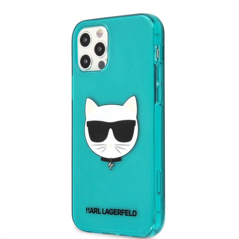 Kryt na mobil Karl Lagerfeld Choupette Head na Apple iPhone 12 Pro Max modrý