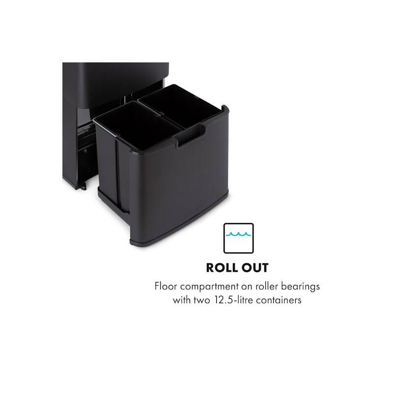 Odpadkový koš Klarstein Royal Trash Matte Black, 72 l černý