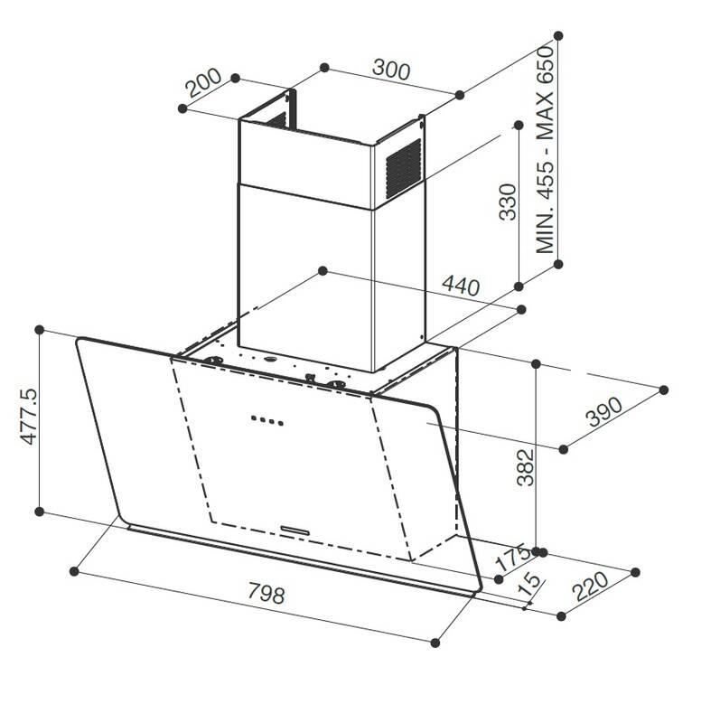 Odsavač par Faber GLAM LIGHT ZERO DRIP SAND A80
