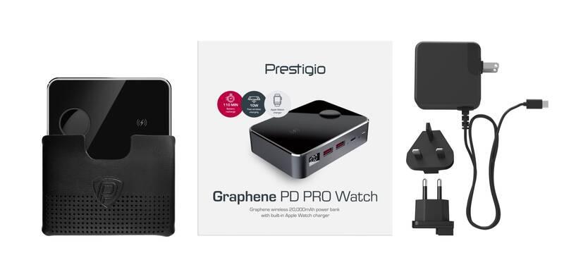 Powerbank Prestigio Graphene PD PRO Watch 20 000mAh černá, Powerbank, Prestigio, Graphene, PD, PRO, Watch, 20, 000mAh, černá