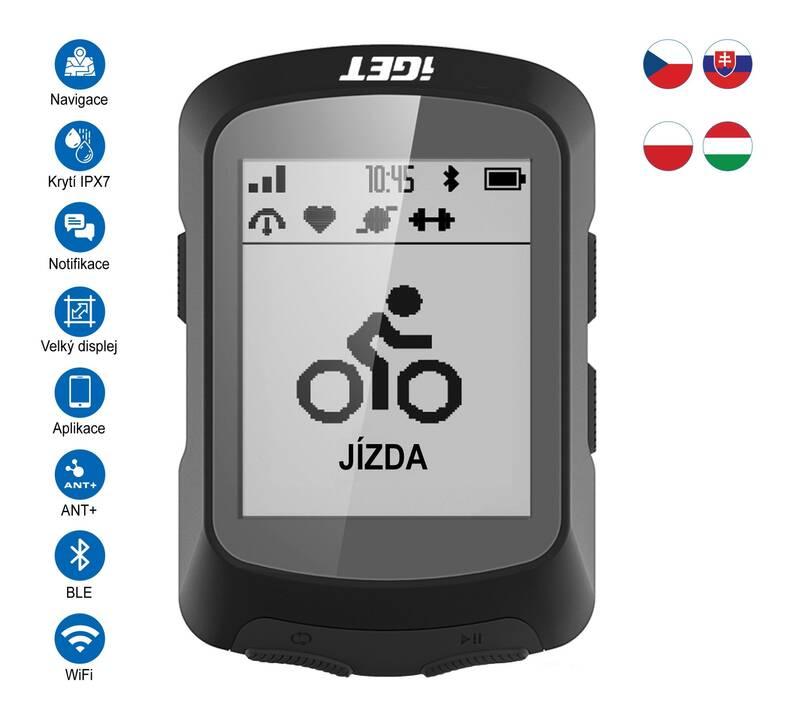 Cyklopočítač s GPS iGET C220 černý