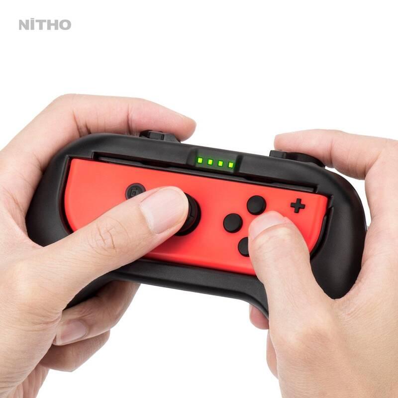 Gamepad Nitho Grip Handles pro Nintendo Switch, 2ks černý