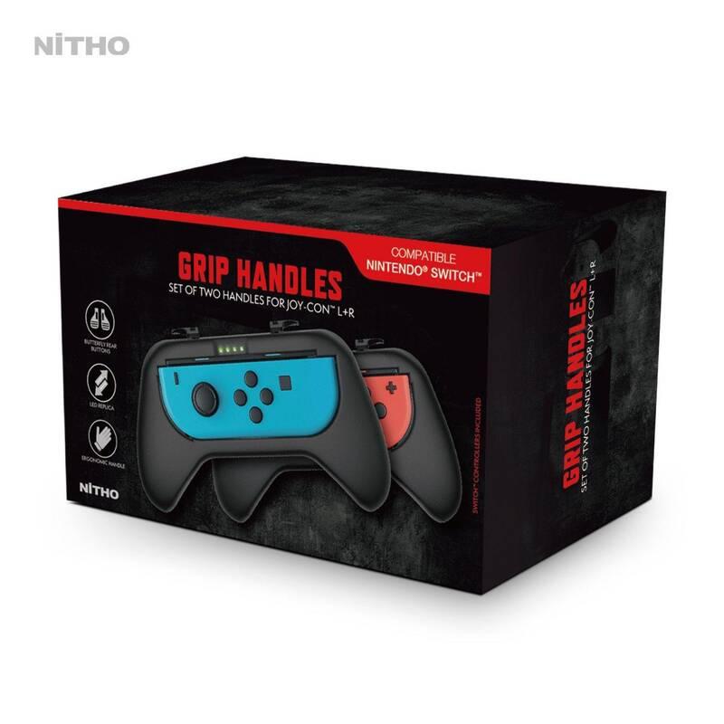 Gamepad Nitho Grip Handles pro Nintendo Switch, 2ks černý