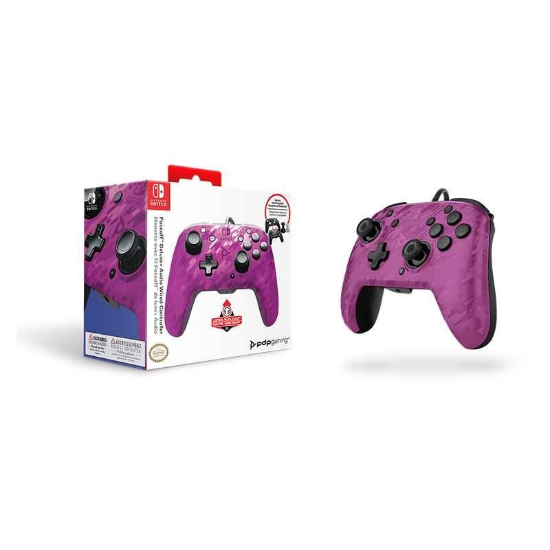 Gamepad PDP Faceoff Deluxe Audio pro Nintendo Switch fialový