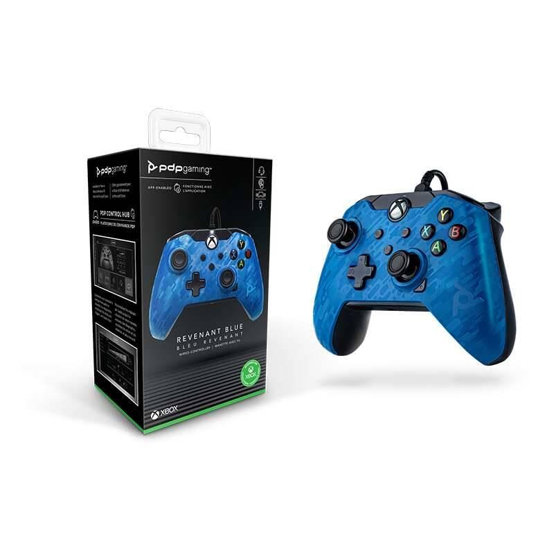 Gamepad PDP Wired Controller pro Xbox One Series - blue camo