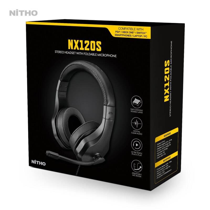 Headset Nitho NX120S pro PC, PS4 PS5, Xbox, Nintendo Switch černý