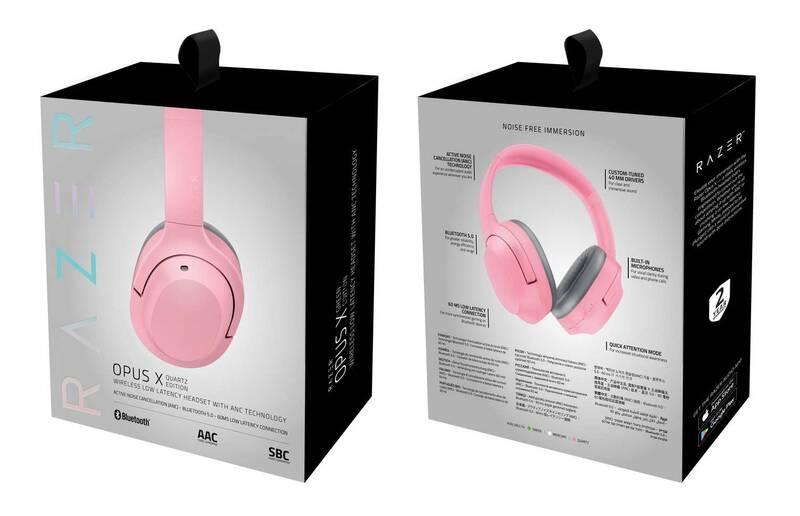 Headset Razer Opus X - Quartz růžový