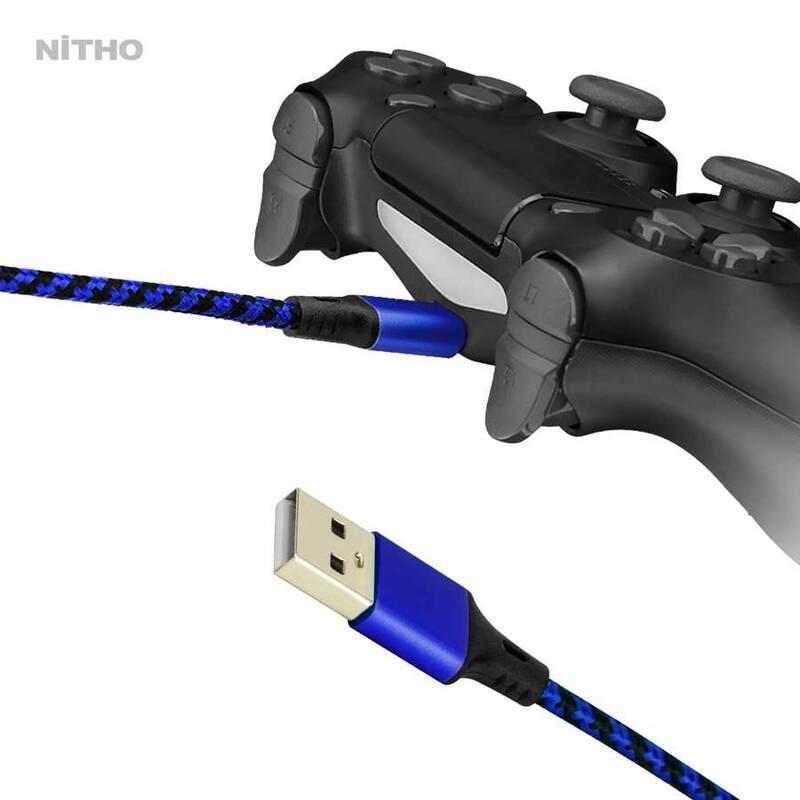 Kabel Nitho Dual Charge & Play Cable pro PS4 modrý