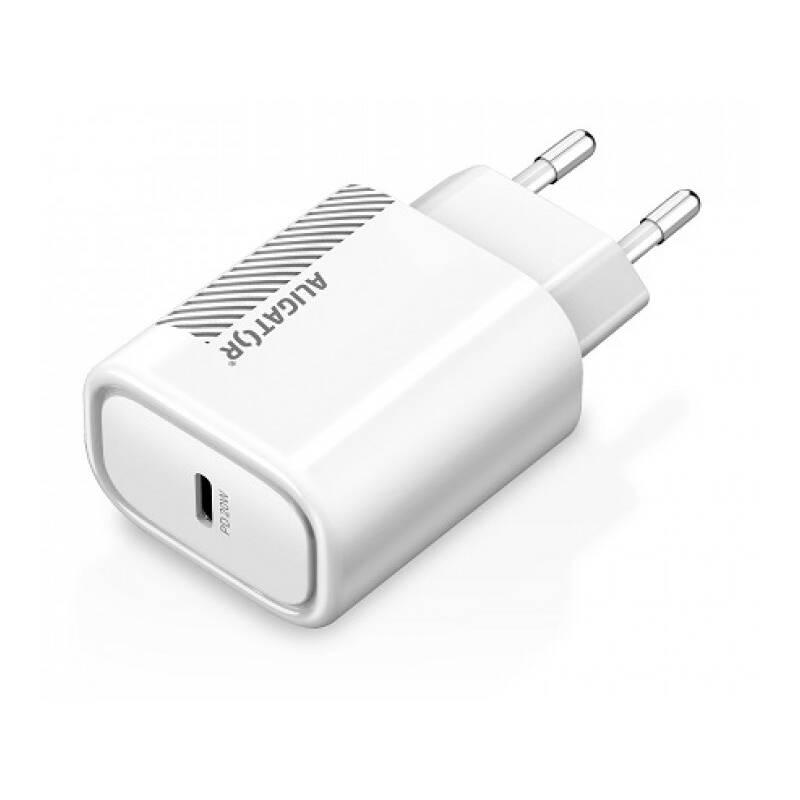 Nabíječka do sítě Aligator USB-C PD 20W USB-C kabel bílá