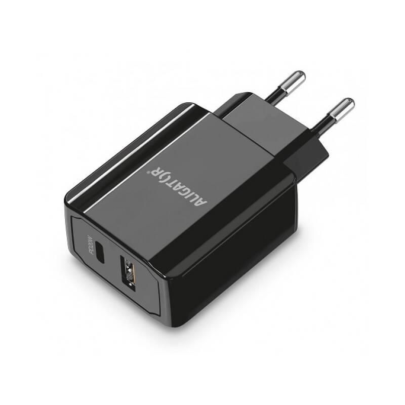 Nabíječka do sítě Aligator USB, USB-C PD 20W černá