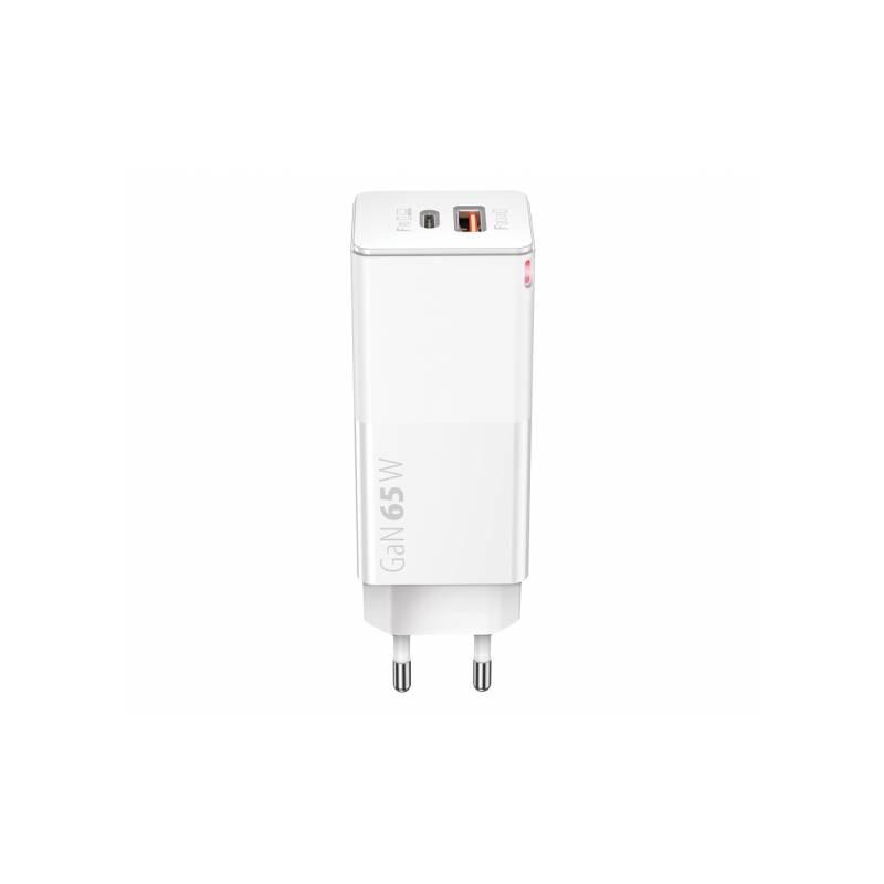 Nabíječka do sítě Forever Core 1xUSB, 1x USB-C, GaN 65W bílá