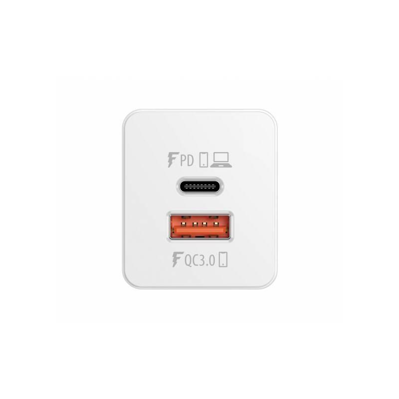 Nabíječka do sítě Forever Core 1xUSB, 1x USB-C, GaN 65W bílá