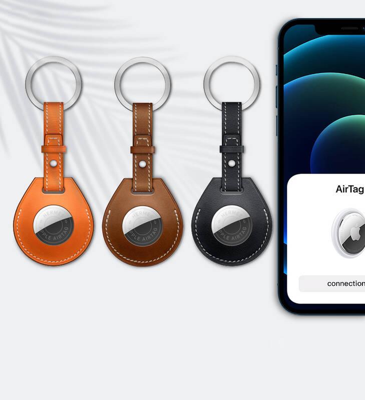 Pouzdro COTEetCI kožené, na klíče, H-series pro Apple AirTag oranžové, Pouzdro, COTEetCI, kožené, na, klíče, H-series, pro, Apple, AirTag, oranžové