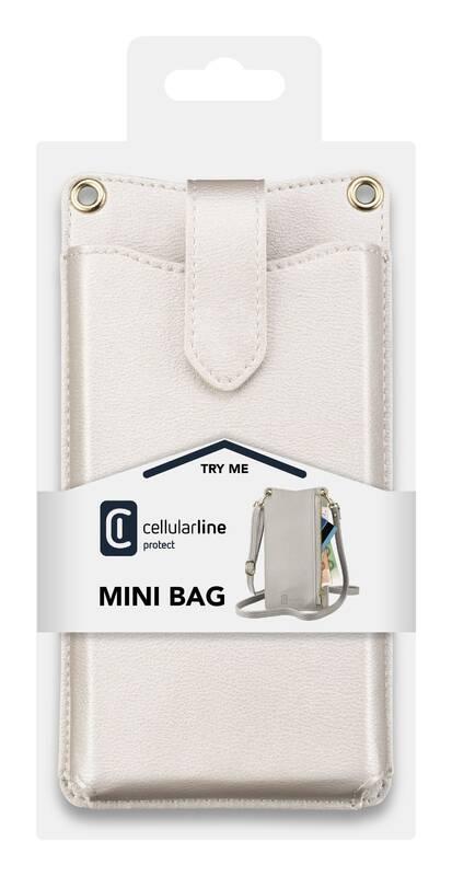 Pouzdro na mobil CellularLine Mini Bag na krk bílé