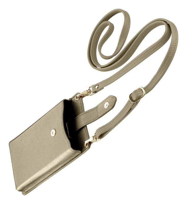 Pouzdro na mobil CellularLine Mini Bag na krk bronzové