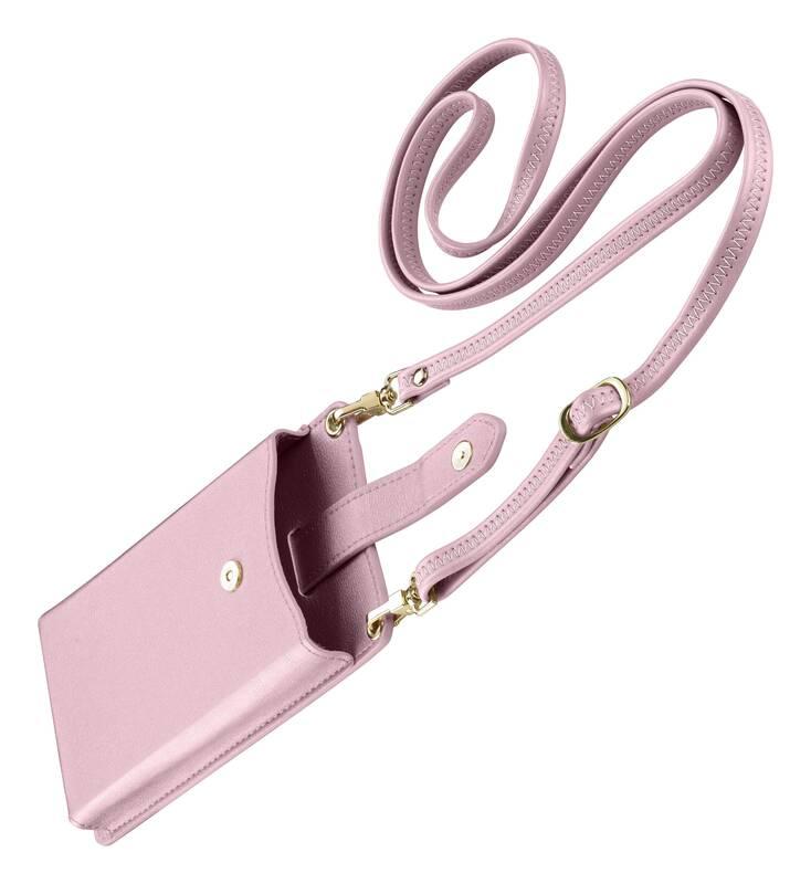 Pouzdro na mobil CellularLine Mini Bag na krk růžové