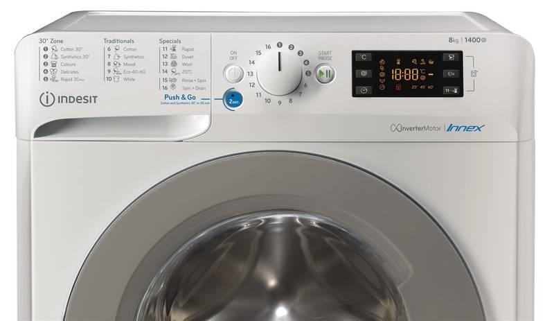 Pračka Indesit Innex BWE 81485X WS EE N bílá, Pračka, Indesit, Innex, BWE, 81485X, WS, EE, N, bílá