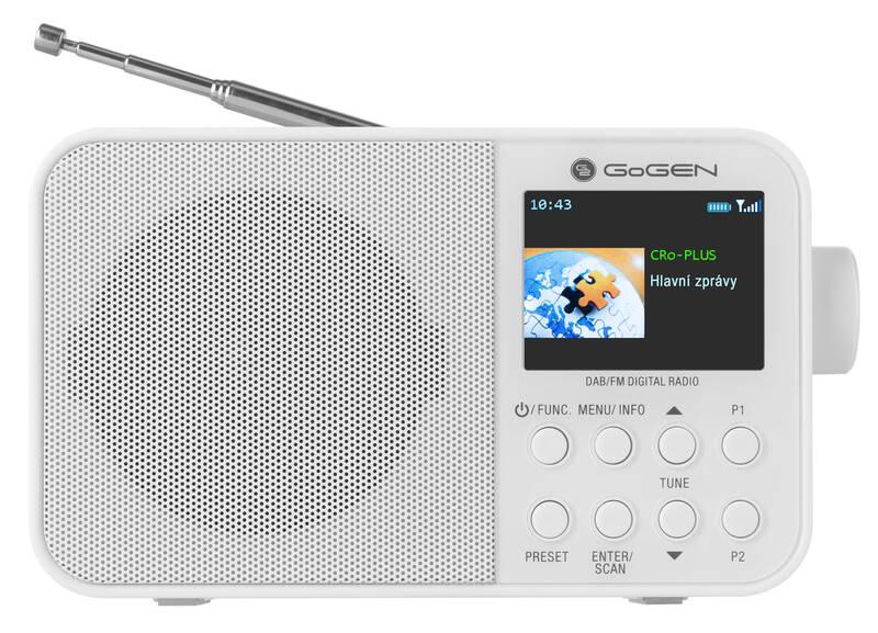 Radiopřijímač s DAB GoGEN DAB 500 BT C bílý, Radiopřijímač, s, DAB, GoGEN, DAB, 500, BT, C, bílý