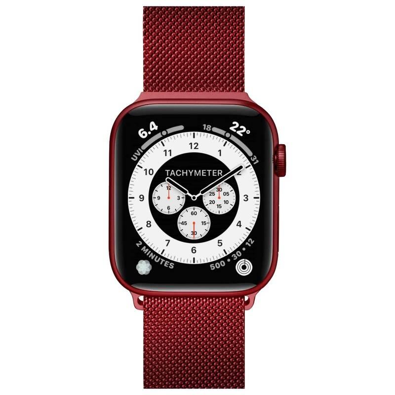 Řemínek LAUT na Apple Watch 42 44 mm, milánský tah červený