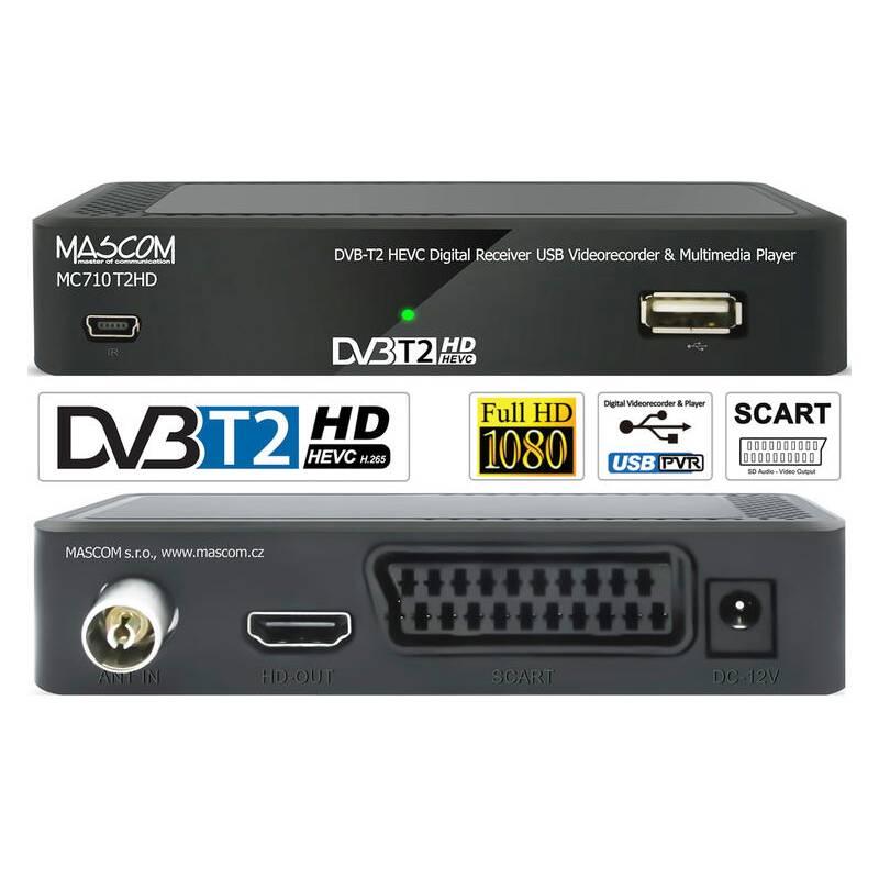 Set-top box Mascom MC710T2 HD černý, Set-top, box, Mascom, MC710T2, HD, černý