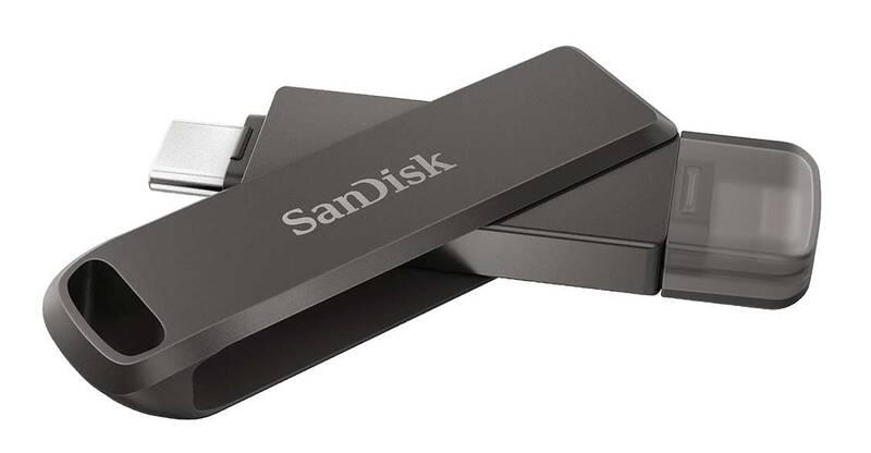 USB Flash SanDisk iXpand Luxe 256GB, USB-C Lightning šedý