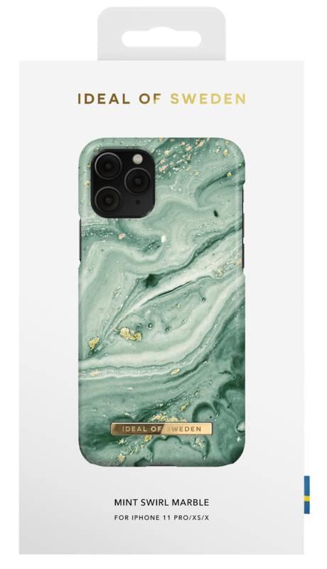 Kryt na mobil iDeal Of Sweden Fashion na Apple iPhone 11 Pro Xs X - Mint Swirl Marble