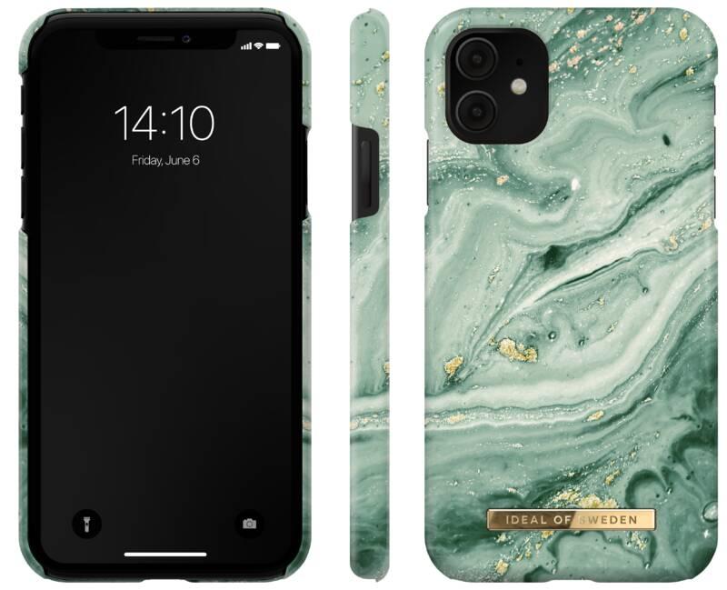 Kryt na mobil iDeal Of Sweden Fashion na Apple iPhone 11 XR - Mint Swirl Marble