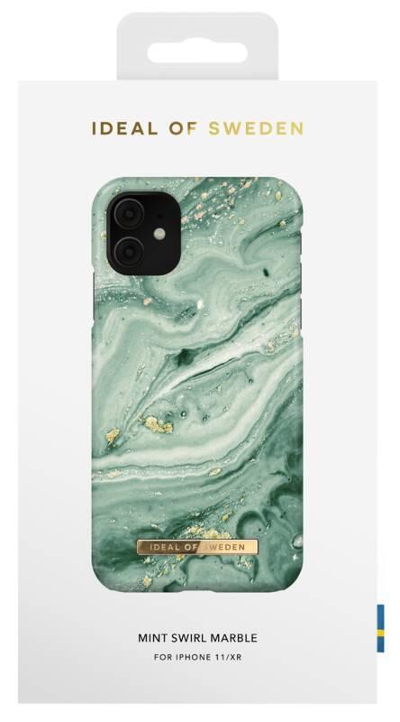 Kryt na mobil iDeal Of Sweden Fashion na Apple iPhone 11 XR - Mint Swirl Marble
