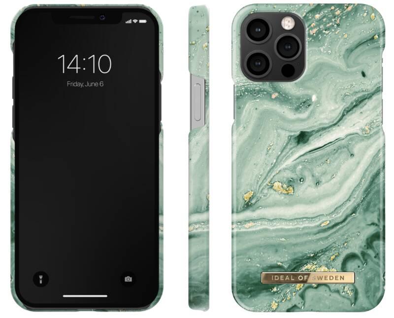 Kryt na mobil iDeal Of Sweden Fashion na Apple iPhone 12 12 Pro - Mint Swirl Marble