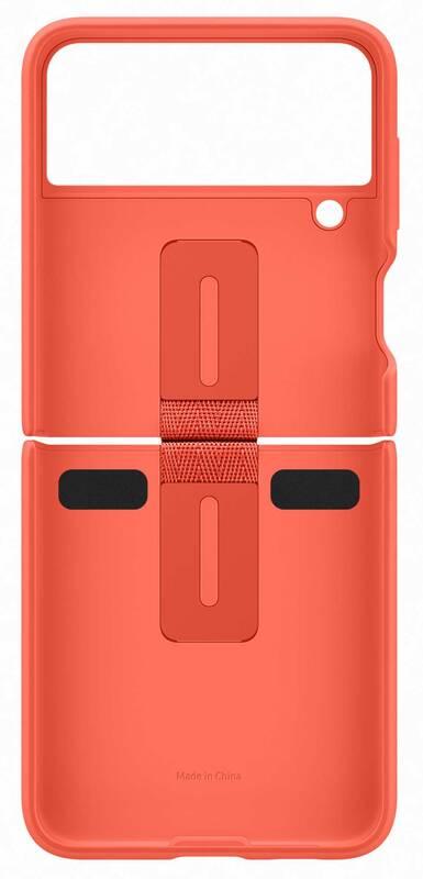 Kryt na mobil Samsung Silicone Cover s držákem Galaxy Z Flip3 červený