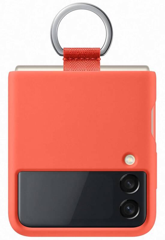 Kryt na mobil Samsung Silicone Cover s držákem Galaxy Z Flip3 červený
