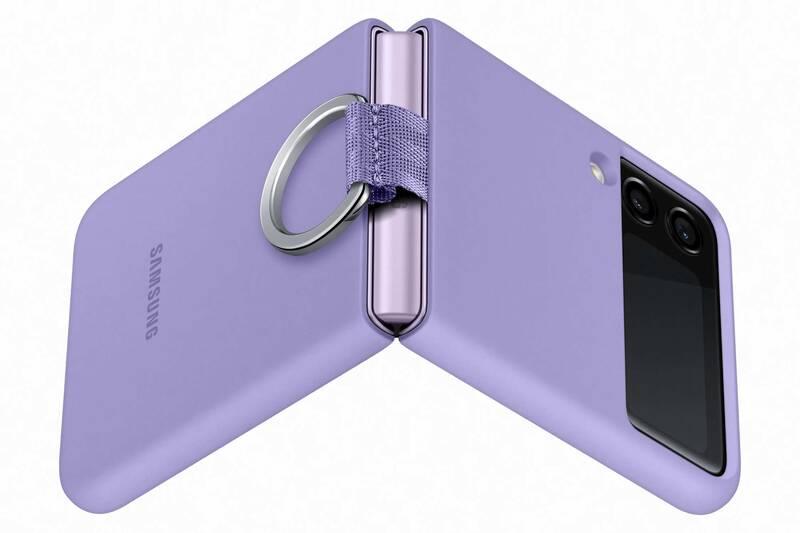 Kryt na mobil Samsung Silicone Cover s držákem Galaxy Z Flip3 fialový