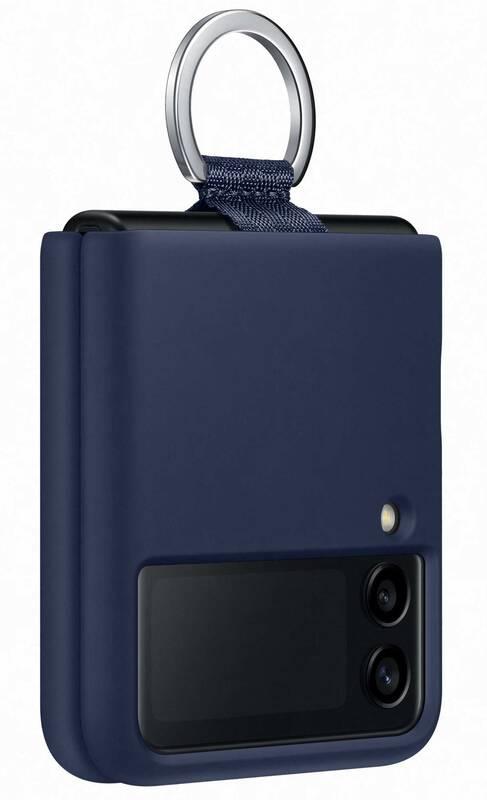 Kryt na mobil Samsung Silicone Cover s držákem Galaxy Z Flip3 modrý