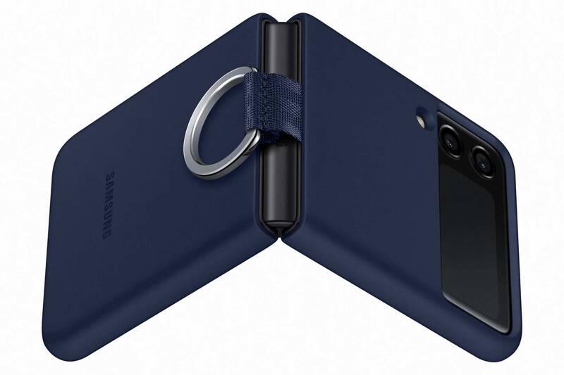 Kryt na mobil Samsung Silicone Cover s držákem Galaxy Z Flip3 modrý