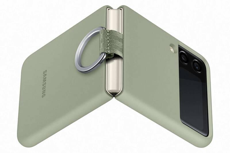 Kryt na mobil Samsung Silicone Cover s držákem Galaxy Z Flip3 zelený